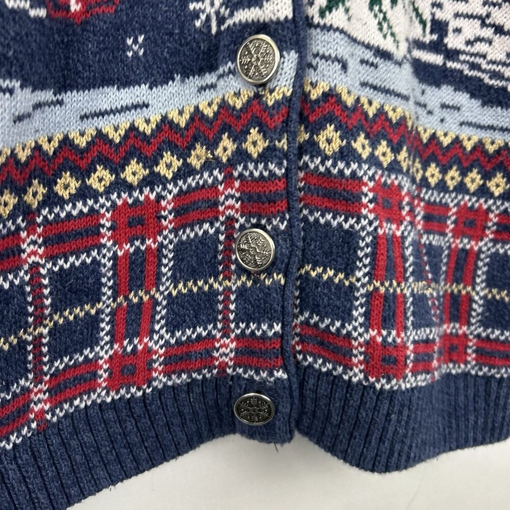 VTG Northern Treasures Parkhurst Cardigan Womens Small Mountain Holiday Winter - Picture 13 of 13
